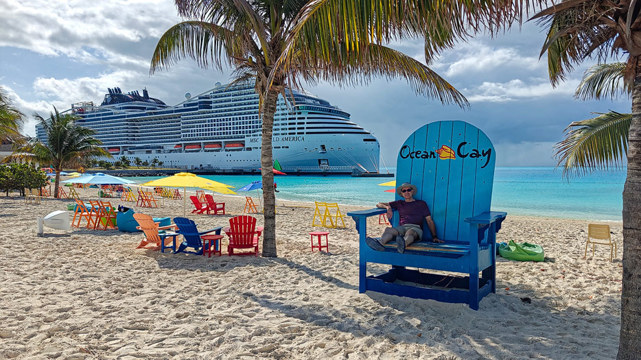 Selfie-Stuhl an der Lighthouse Bay