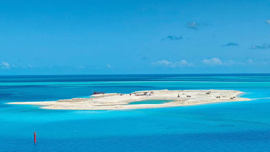 die deutlich größer gewordene Nachbar-Insel