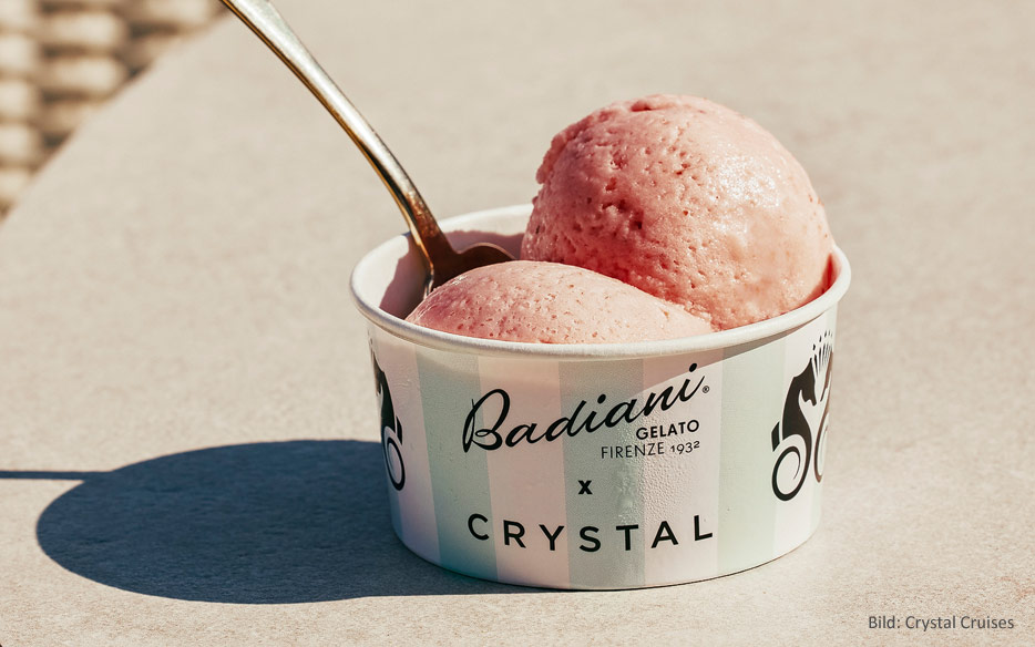 Seit Juni 2025: Crystal Cruise bezieht Gelato von einem weltbekannten Eismacher aus Florenz, Badiani