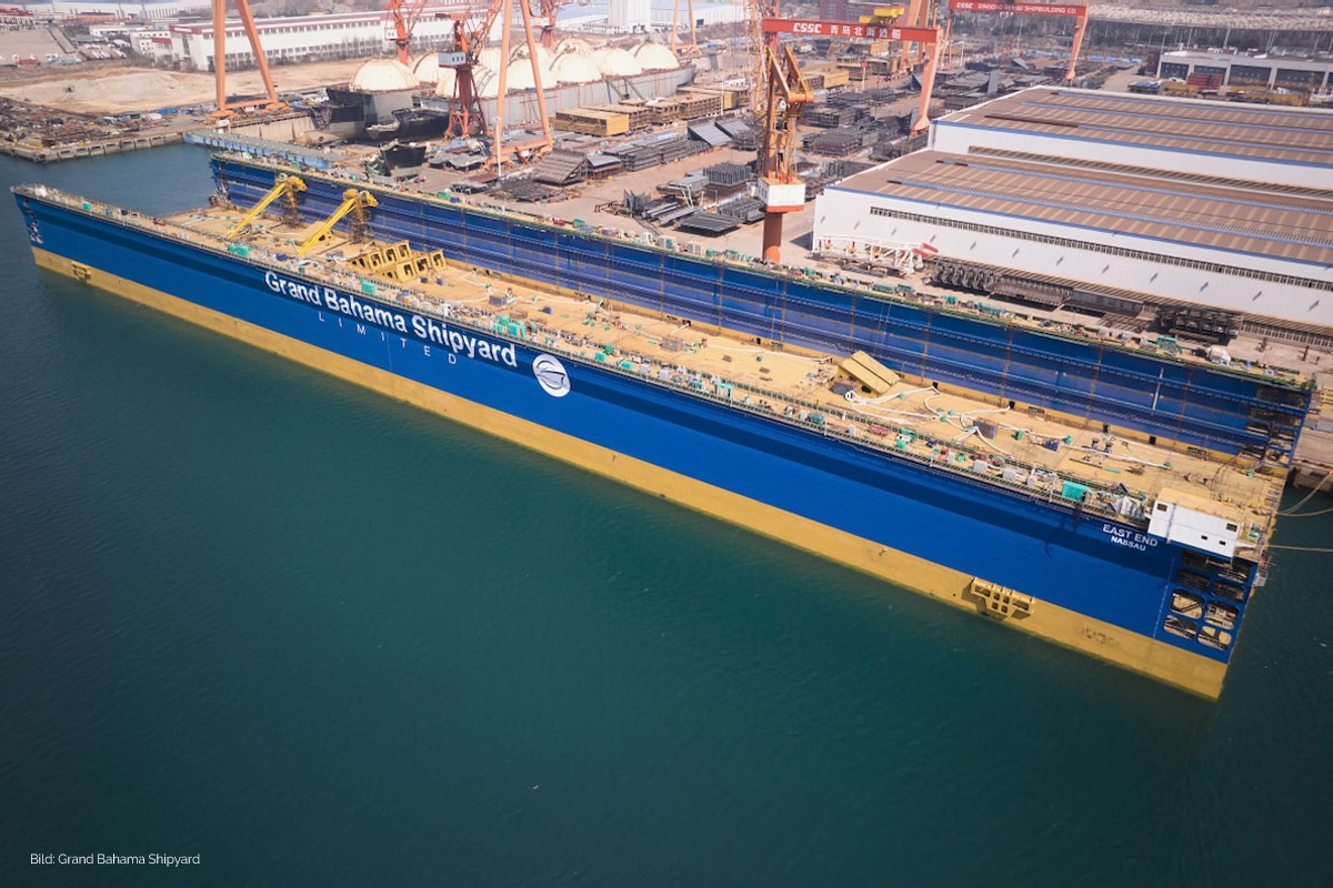 "East End"-Dock für Grand Bahama Shipyard im Bau in China