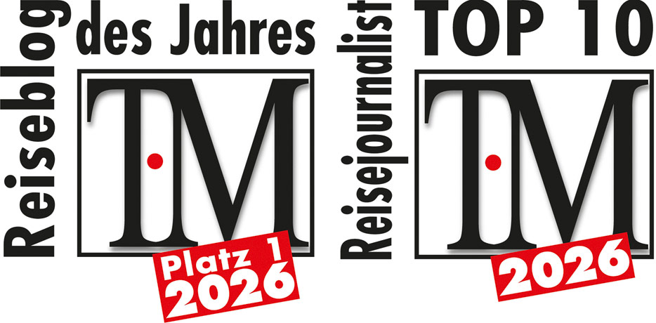Platz 1 als Reiseblog des Jahres 2026 ... Platz 5 der Reisejournalisten des Jahres 2026